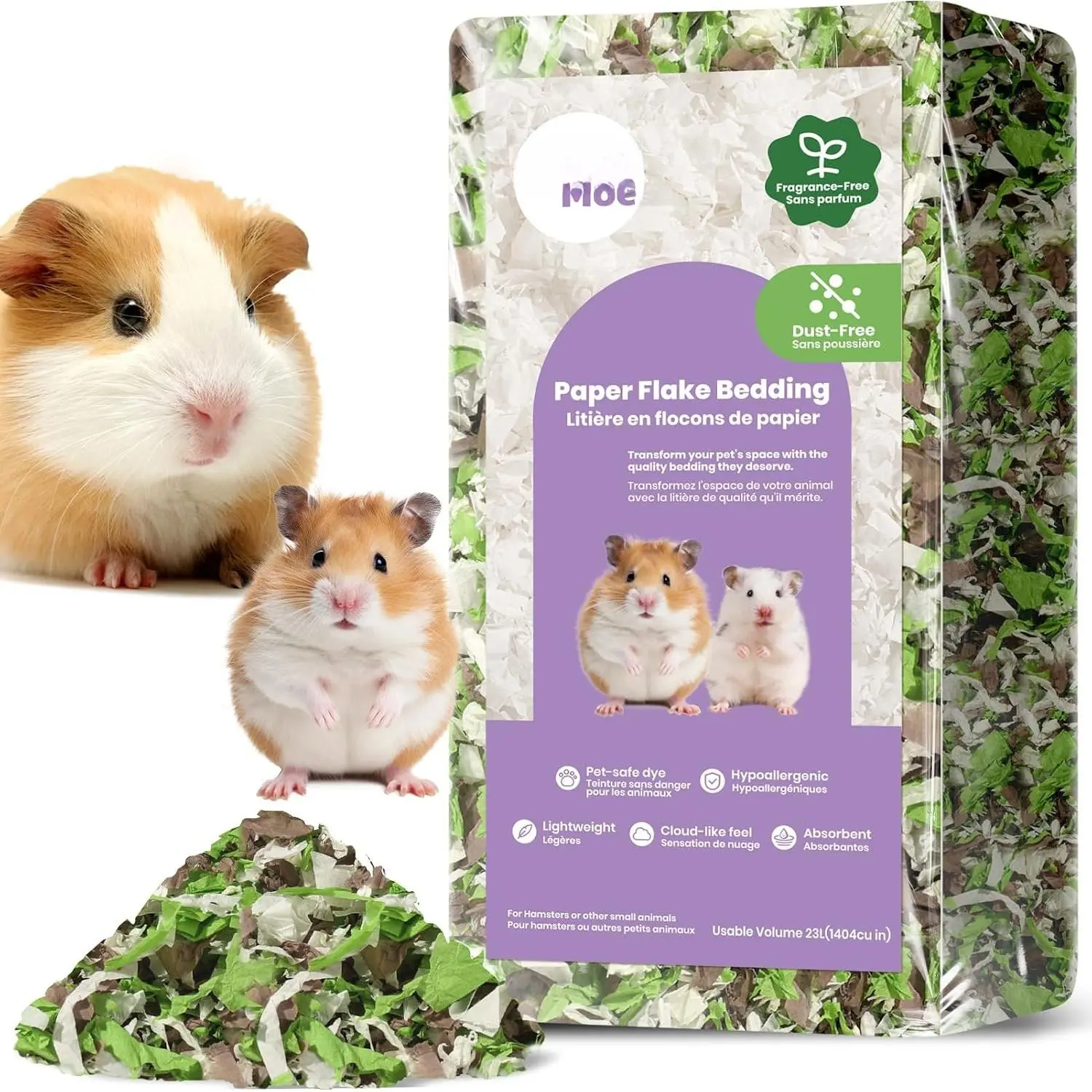 Hamster Bedding 25 Liters: Hamster Bedding Dust-Free and Odor Control  Absorbent  Paper Small  Bedding - for Guinea Pigs, Hamsters, Rabbits, and Small