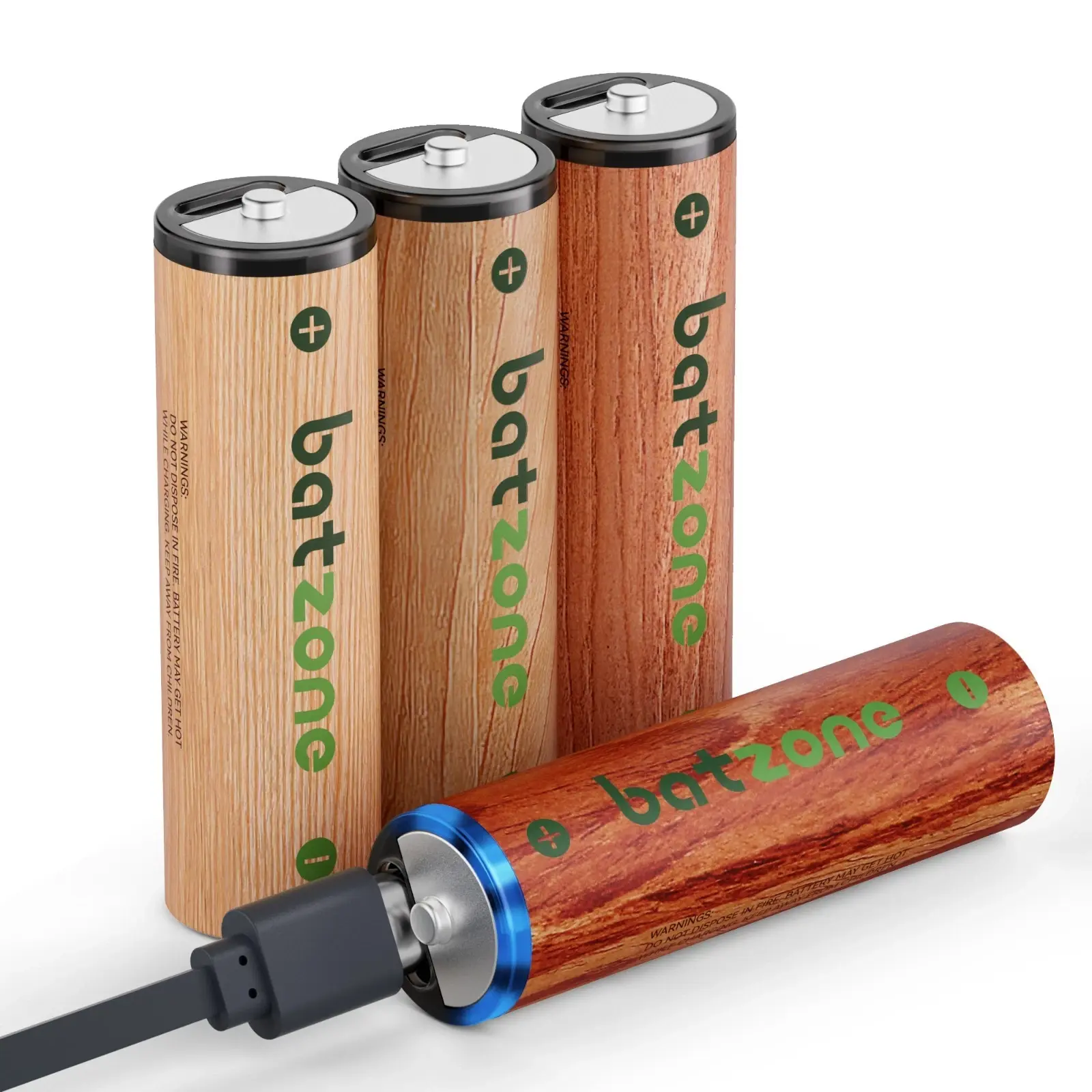 4 Pack 3100mWh 1.5V AA USB-C Rechargeable Lithium Battery With Charging Cable