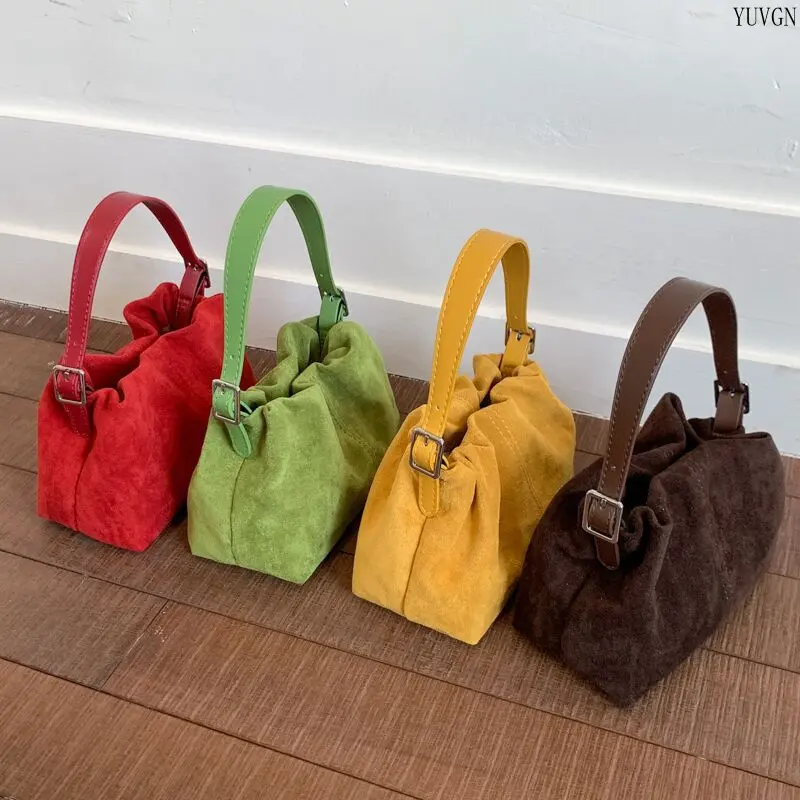 Women's Ruched Aesthetic Crossbody Handbag, Solid Color Pouch with Top Handle and Adjustable Strap for Dating, Crossbody Handheld, Bags With Handles, Fashion Purses, Elegant Minimalist Handbag, Aesthetic Handbag tiktokshopbacktoschool