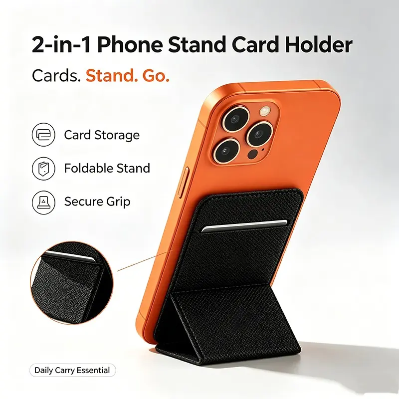 Spigen Magsafe Wallet Case, Holds 2 Cards, Smart Fold Magfit Stand, Compatible with iPhone 17/16/15/14/13/12, Pixel 10 Series