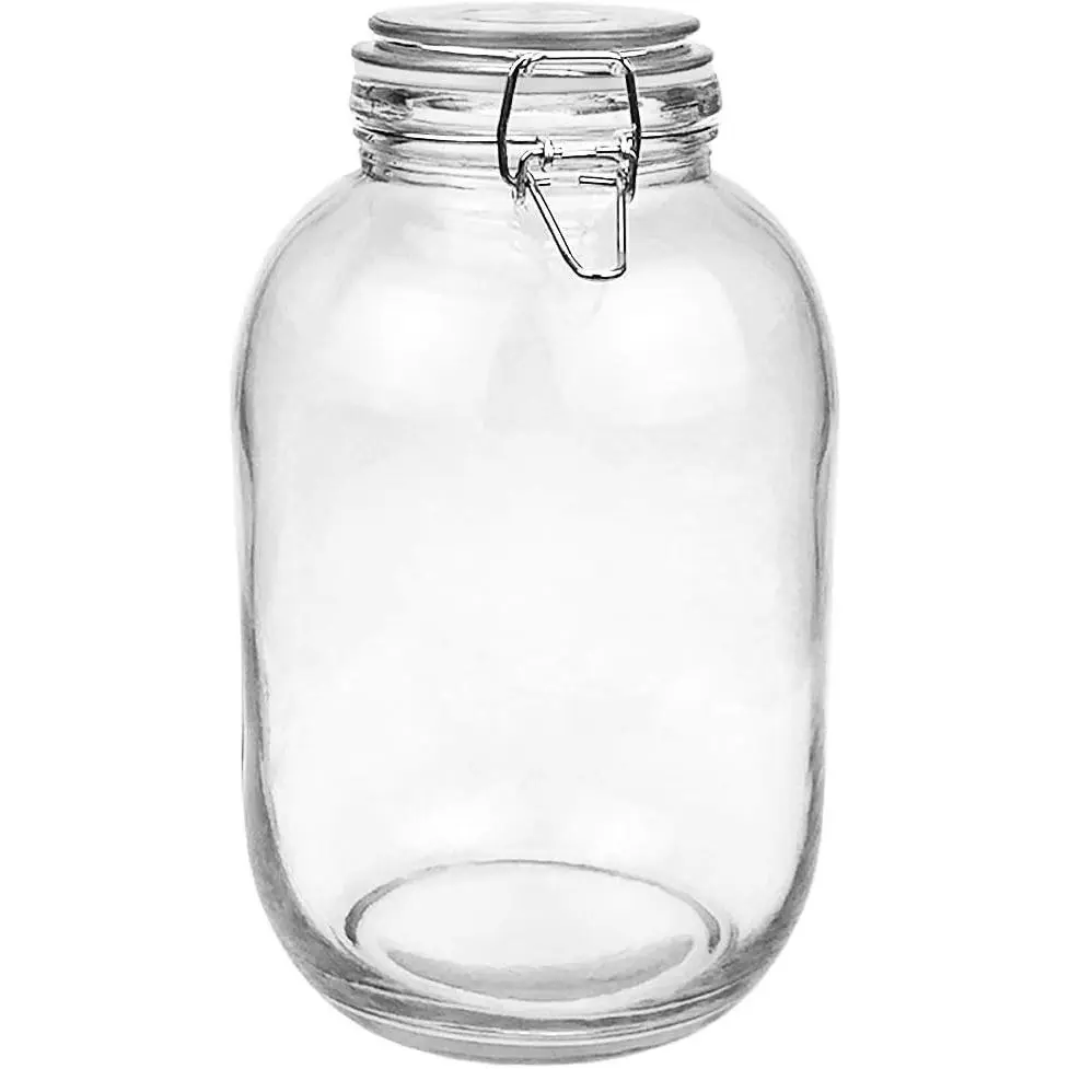 Gallon Glass Mason Jar with Airtight Lid, Extra Gasket Included, Large Glass Jar for Pickled Eggs, Kombucha, Limoncello, Sun Tea