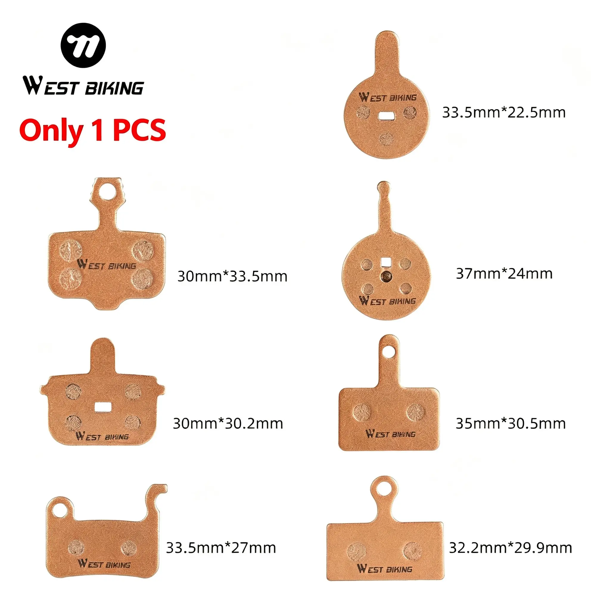 WEST BIKING Mountain Bike Hydraulic Disc Brake Pads, Brake Mtb, Durable Resin Ceramic Bicycle Brakes, Brake Parts, Suitable for Mountain Ebike, Electric Bikes, Cycling Accessories