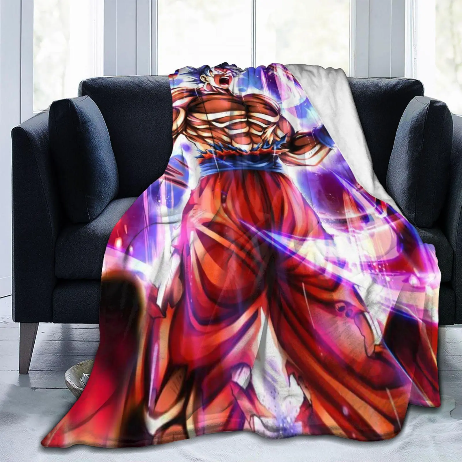Legendary Power Character Graphic Flannel Blanket - Soft, Warm, Machine-Wash Easy Anime Blanket for Bedroom, Sofa, Anime Enthusiasts, Anime Blankets, Anime Character Graphic Blankets