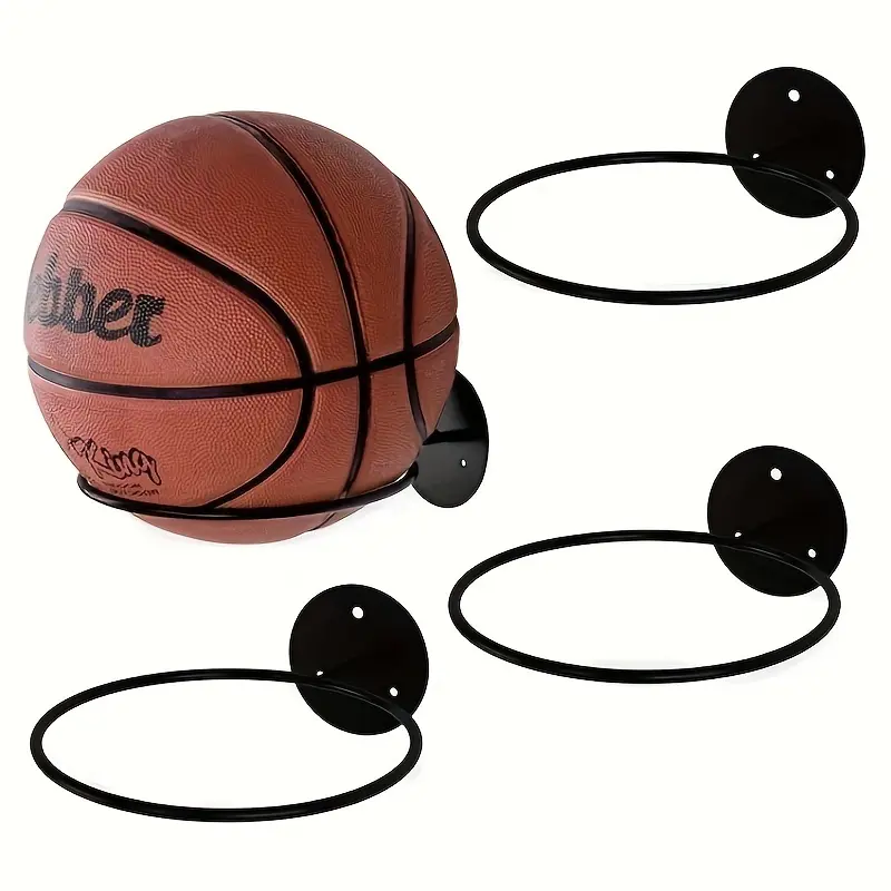 Wall-Mounted Multi-Purpose Ball Display Shelf Storage Rack for Basketball, Football Art Display