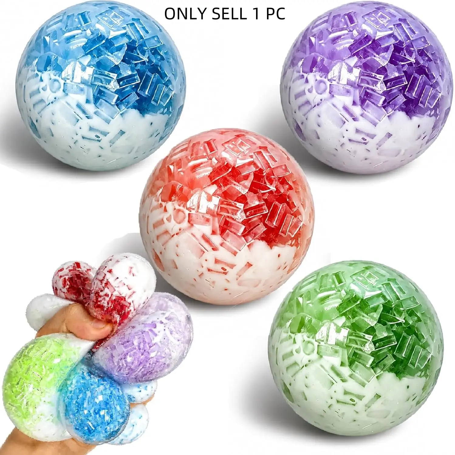 Squishy Fidget Toys, Stress Balls for Adults, Soft Colorful Sticky Ball, Hand Therapy Sensory Squeeze Toys, Kid's Birthday Gifts