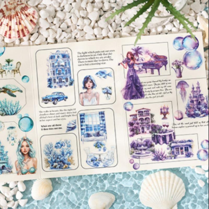 Vintage Girl Pattern Sticker, 100pcs/box Waterproof Self Adhesive Decor Paper, Decor Sticker for Gift Greeting Card Water Bottle Laptop Phone, Screen Protector, Durable