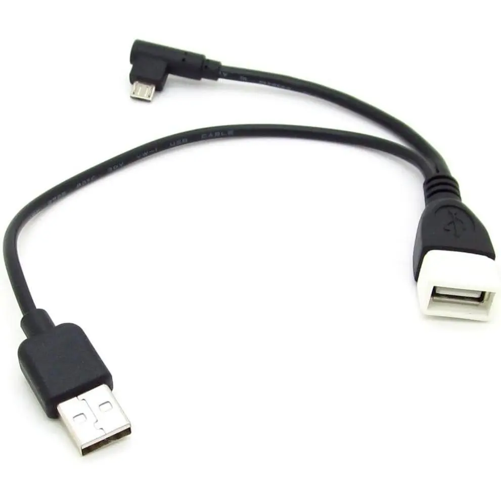 USB Y Splitter OTG  with Power  Cord | 13cm OTG Line & 25cm Power Cord, White, Simultaneously Charge Phone Tablet & Connect USB Flash Drives, HDD, External USB Hub