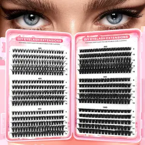 Mixed Tray 30D 40D 50D 60D 80D 100D Lash Clusters, Fluffy Volume DIY Eyelash Extensions, 8-16mm D Curl Individual False Lashes for Makeup
