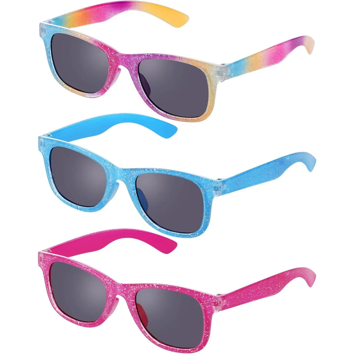 3 Pack Kids Sunglasses Girls Princess Glitter Sunglasses Toddler Girls Cute Glasses UV 400 Protection