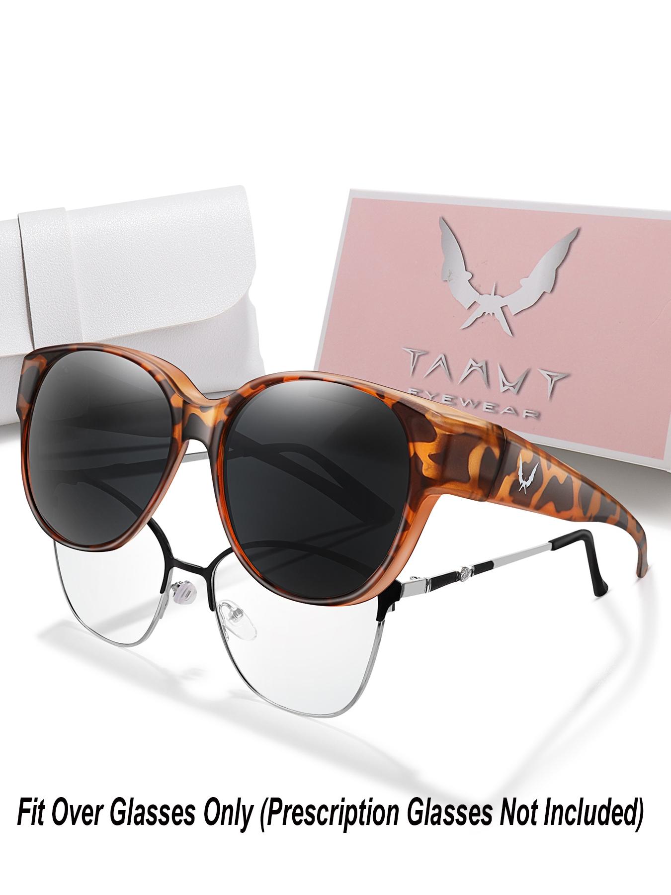 Fit Over Glasses Sunglasses, Sporty Wrap Around Sunglasses for Women & Men, Comfortable Wear Over Glasses for Everyday Style