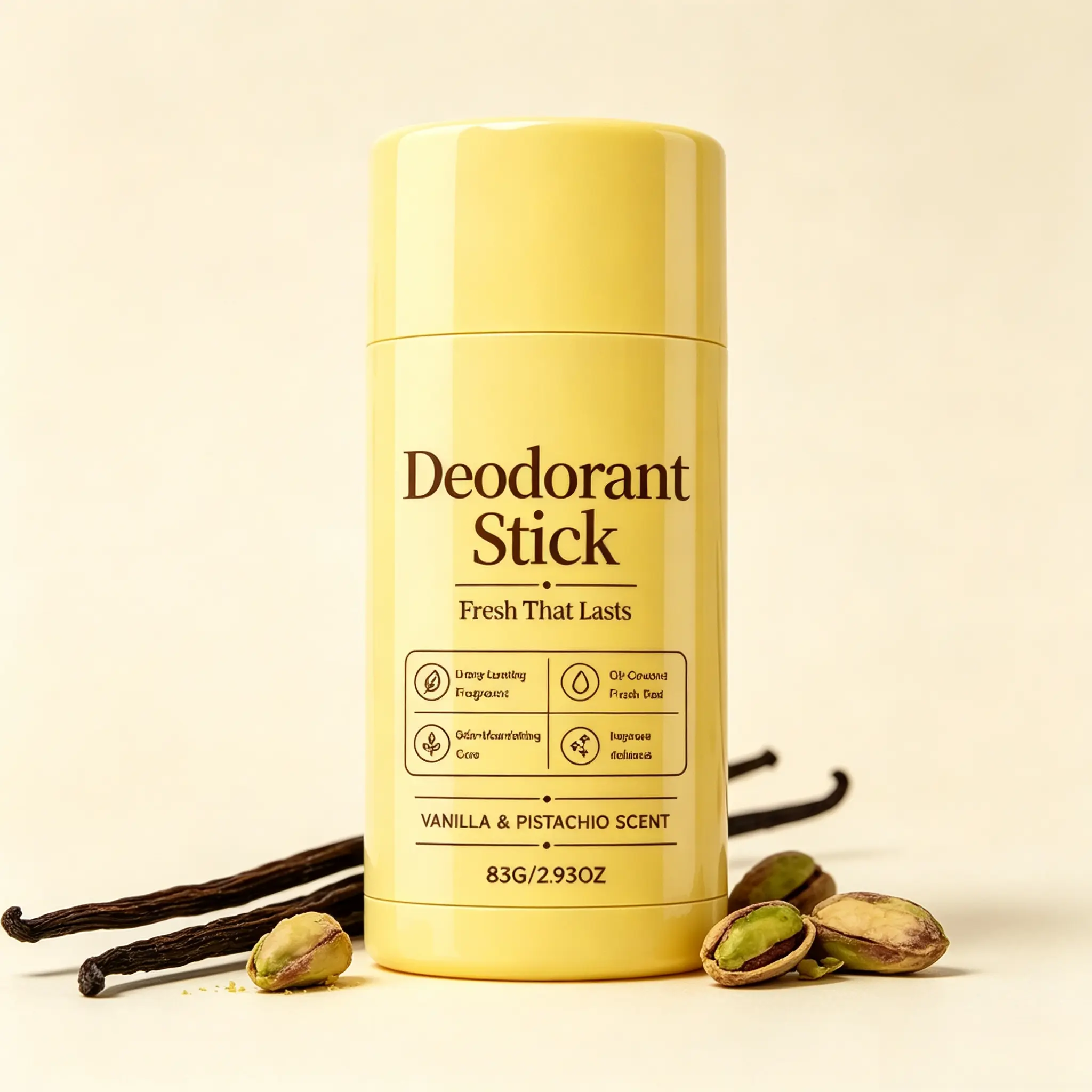 Deodorant Vanilla & Pistachio Fresh That Lasts | Non Aerosol Deodorant 24 Hour Odor Control, No Aluminum, Baking Soda, Parabens, Phthalates, Ethanol | Brightening & Smoothing for Dark Underarms with Kojic Acid & Turmeric | Korean Skincare