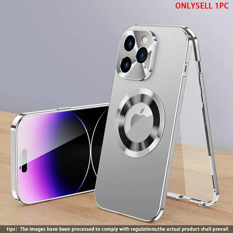 Metal Full Body Anti-Drop Phone Case for iPhone 16 Pro Max, 16, 15 Pro Max, 14, 13, 12, 11, Durable Protection Cover, Shockproof Smartphone Cover