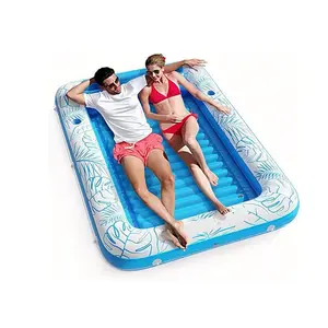 Inflatable sunbathing pool lounge chair float device with a manual inflation pump, 4-in-1 sunbathing pool lounge chair, sunbathing chair, floating raft toy, water-filled mattress, basin pad, suitable for children and adults' inflatable swimming pool. Size