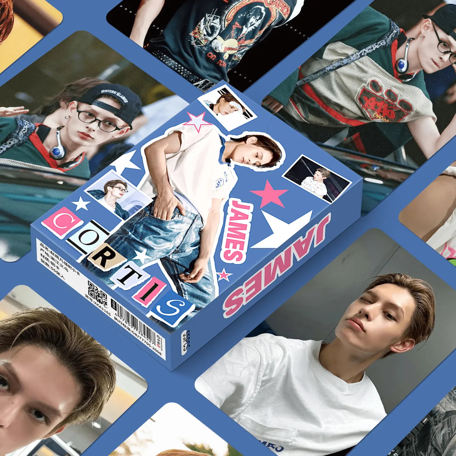 55Pcs James CORTIS Holographic Concept Photocards, Laser Lomo Cards, Kpop Celebrity Solo Collectible Cards, Fan Made Boxed Mini Photo Cards for Fans Collection Gift