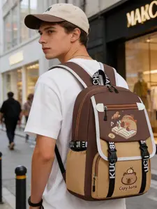 Capybara Cartoon Backpack, Large Capacity Student Bag, Cute Casual Commute Backpack, Perfect for School and Daily Use
