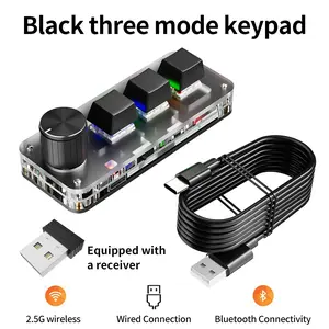 2.4G 3-key Customize BT Keyboard Macro Knob Copy Paste Shortcut Key E-sports Game Mini Mechanical Hot Plug Mini Keyboard