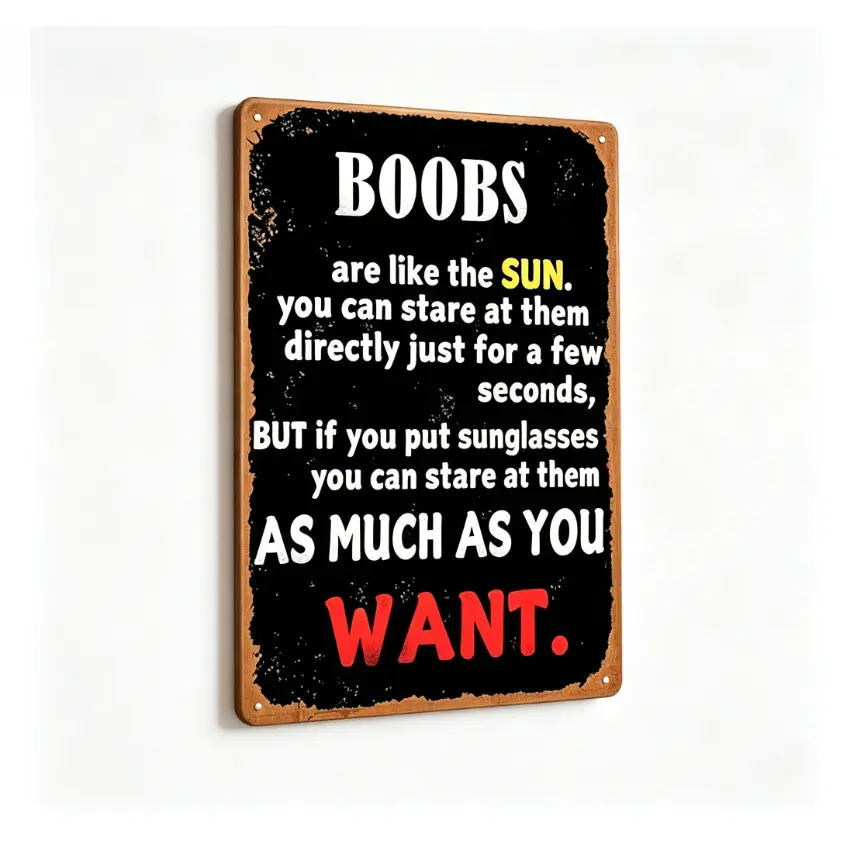 Funny Sarcastic Vintage Metal Tin Sign, 8x12in Home Decor Wall Art for Kitchen, Cafe, Bar Holiday Gift