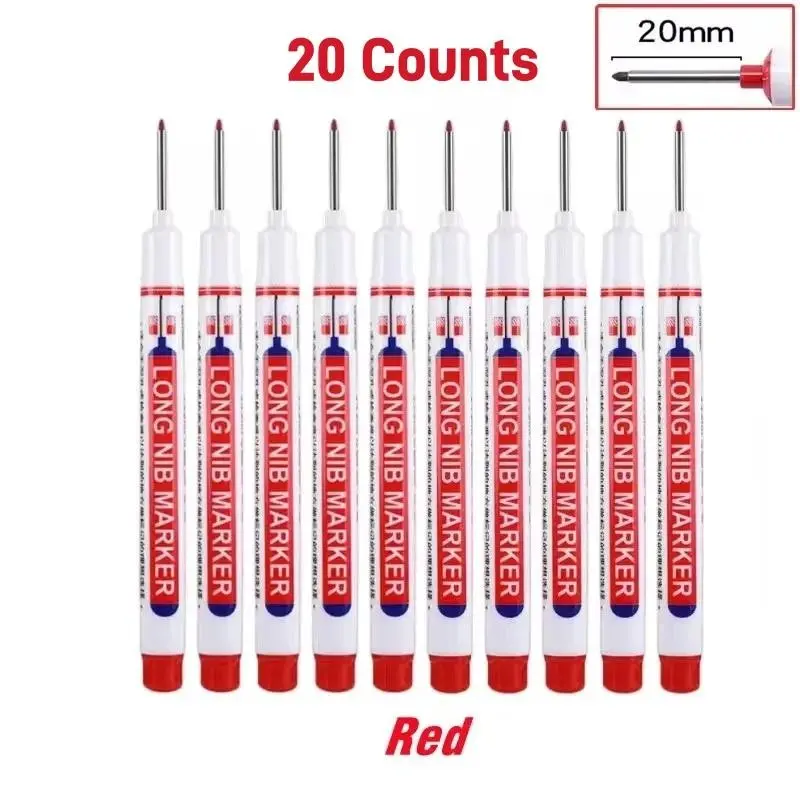 Long Marker Pen, 20pcs/set Waterproof Marker Pens, Drawing Markers, Multipurpose Deep Hole Marker Pen for Metal, Ceramic, Glass, Leather