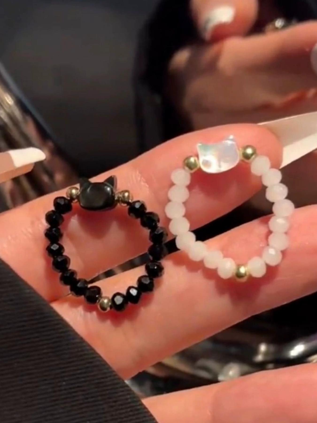 Cute Cat Design Ring, Fashion Rings, Dainty Stacking Rings, Fashion Stackable Ring for Women & Girls, Trendy All-match & Exquisite Jewelry for Birthday Gift