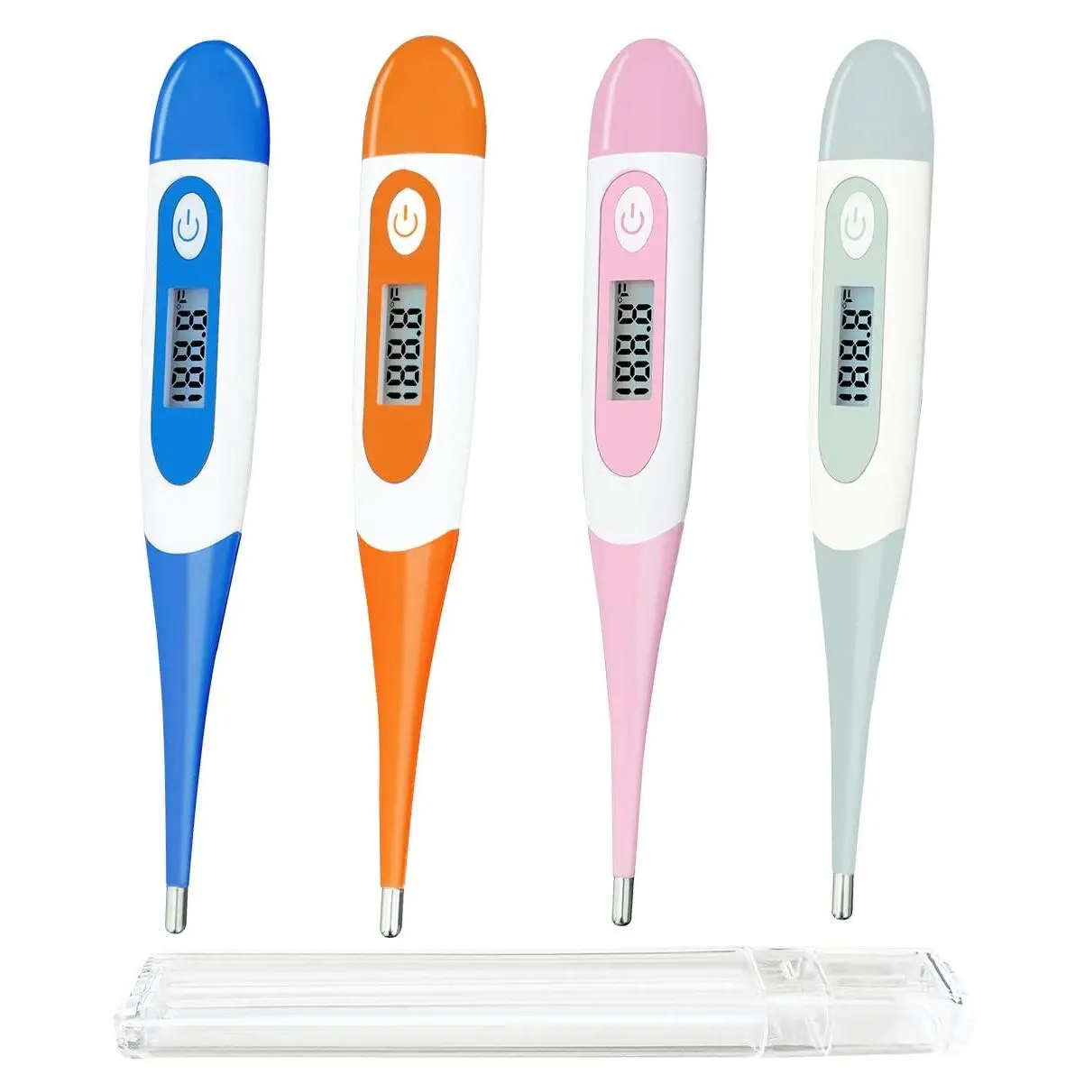 Healthcare Digital Thermometers (Type A, Pack of 4) - Flexible Tip, Accurate LCD Reading, Oral-Rectal-Under Arm Use (Sports & Outdoor Accessory Gift)