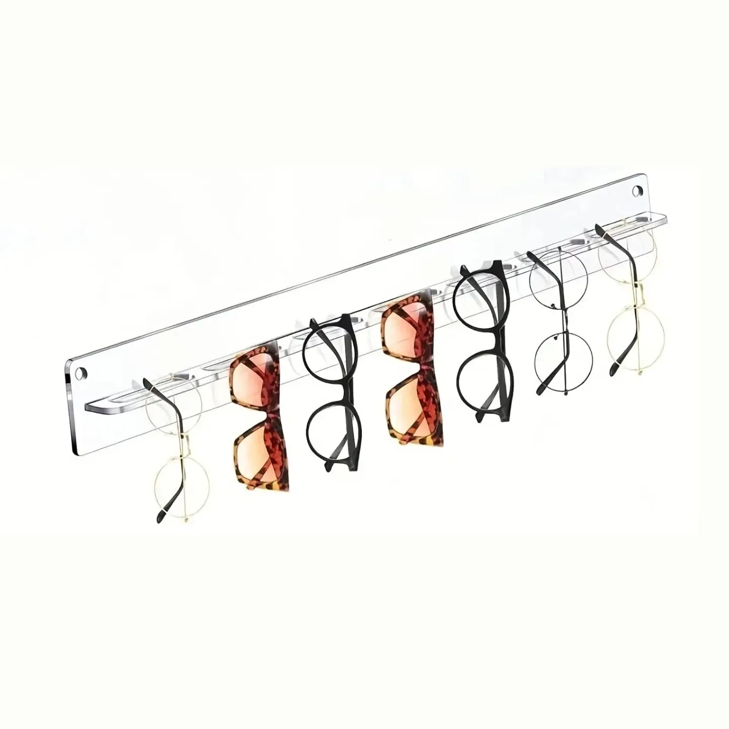 Acrylic Clear Lightweight Wall-Mounted Glasses Storage Rack Suitable for Sunglasses, Myopia Glasses, Reading Glasses, Display Stand, Organiser, Detachable And Easy Modern Style, a Magical Storage And Organizing Tool for Daily Life, Utility Racks