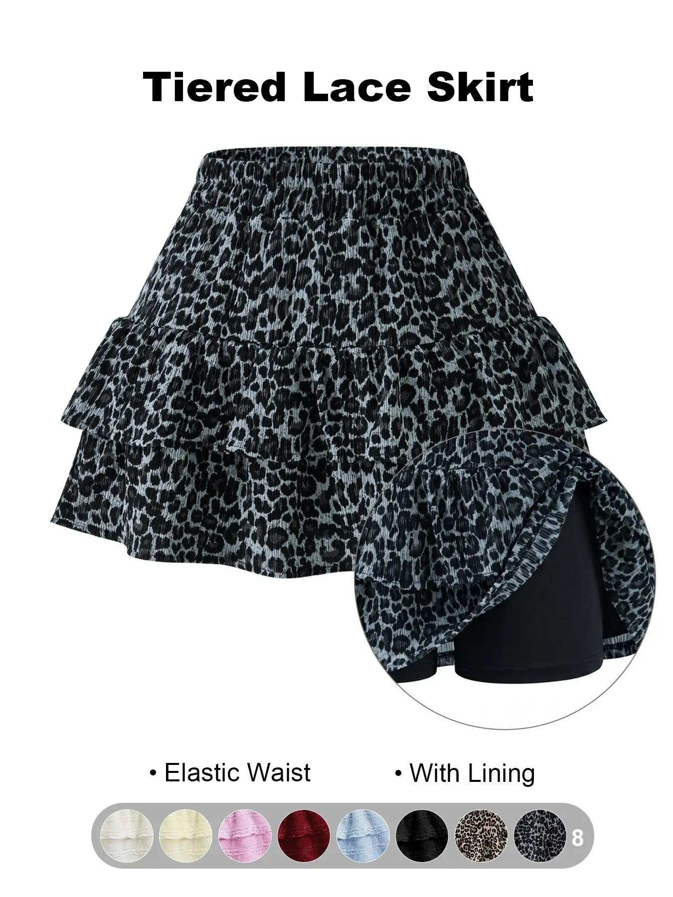 Women's Tiered Pleated Ruffle Mini Skirt, High-Waist Woven Double-Layer Flared Design Skirt with Built-In Shorts, Casual & Back-to-School Wear, Comfortable and Soft Fabric, Fit