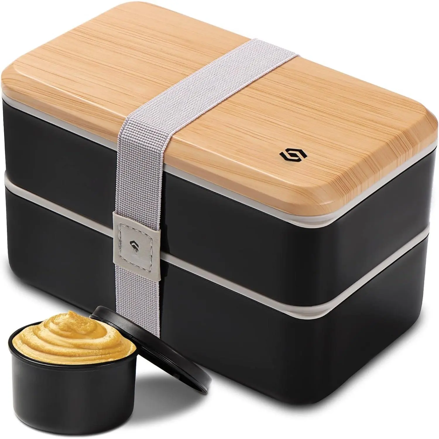 Synthetic Rectangular Bento Box for Adults (47oz) - Stackable Compartmental Lunch Container with Utensil Set, Leak-Proof, Microwave-Safe, Dishwasher-Safe