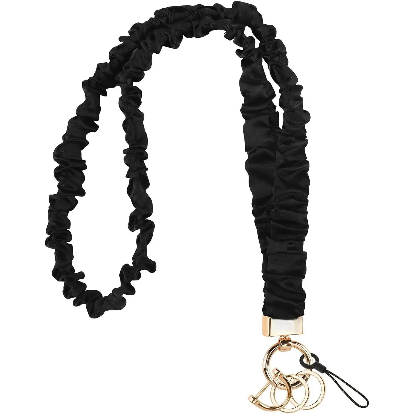 Cute Patterned Stretchy Scrunchie Lanyard for ID Badges, Retractable Clip ID Lanyard for Women Teachers, Hands-Free Hold, Metal Swivel, Multiple Colors, Durable (Office Identification Badge Supplies)