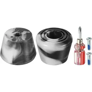 PATIKIL Roller Skate Toe Stops with Screwdriver, 1 Pair 82A Rubber Brake Stoppers Block for Roller Skate Accessories Replacement, Mixed Black White
