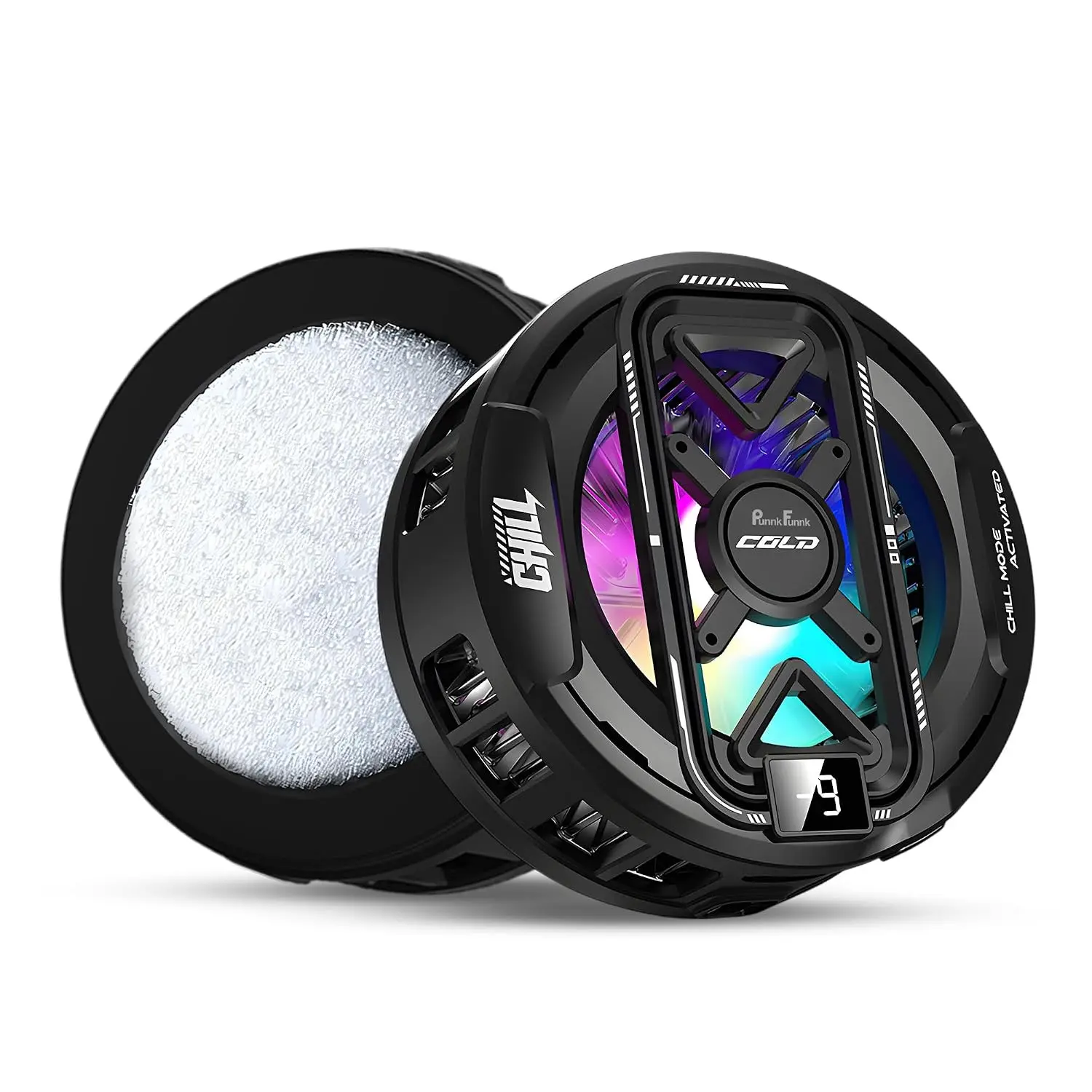 Magnetic Phone Cooler, Phone Cooling Fan, LED Temperature Display, Fast Cooling, Silent Operation, Compatible with iPhone & Android, Type-C Port, No Battery