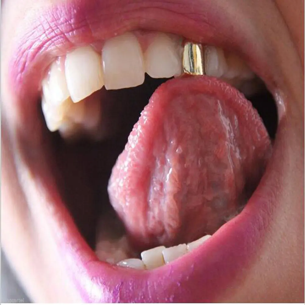 18K Real Gold Plated Single Tooth Grillz Hip Hop Bling Dental Tooth Cap Unisex Rapper Jewelry