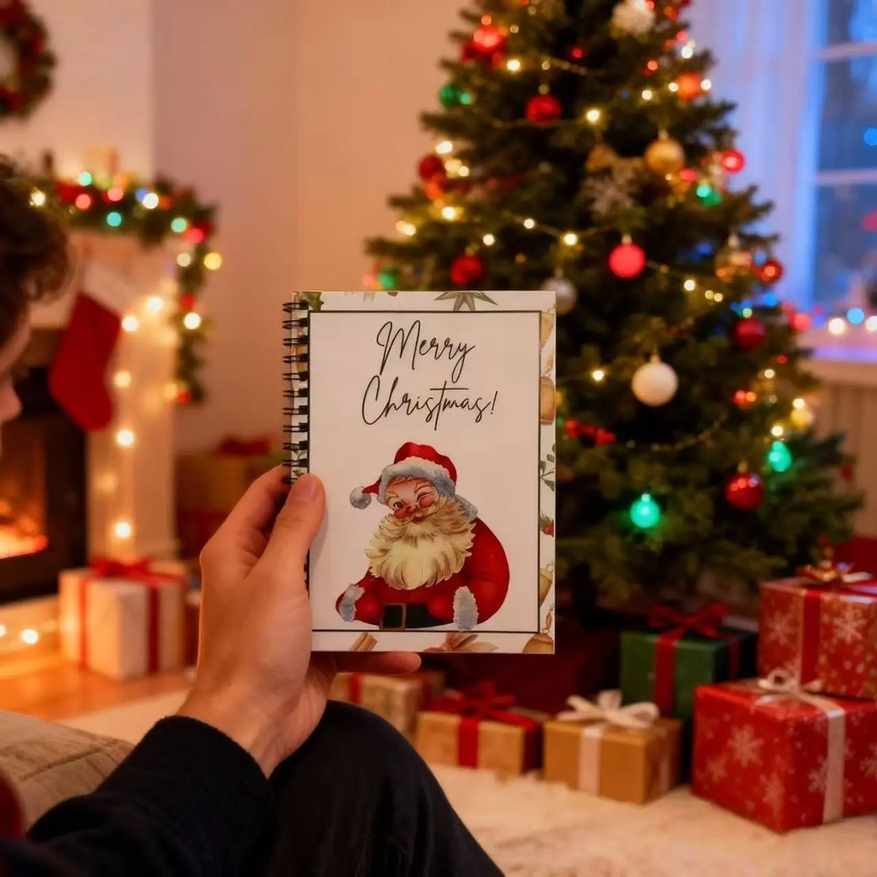 DIY Spiral-Bound Unique Christmas Gift Card Book, Festive Surprises on Every Page, Greeting Cards Holder for Graduation Gifts, Perfect Christmas Present