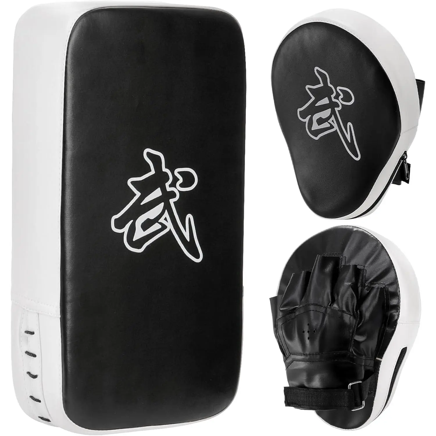 2-in-1 Punching Mitts Kick Pack Set, Boxing Mitts Focus Pads and Taewondo Kick Pad, Adjustable Soft Shield Durable  Pads Set for Boxing, Kickboxing, Karate, Muay Thai, MMA