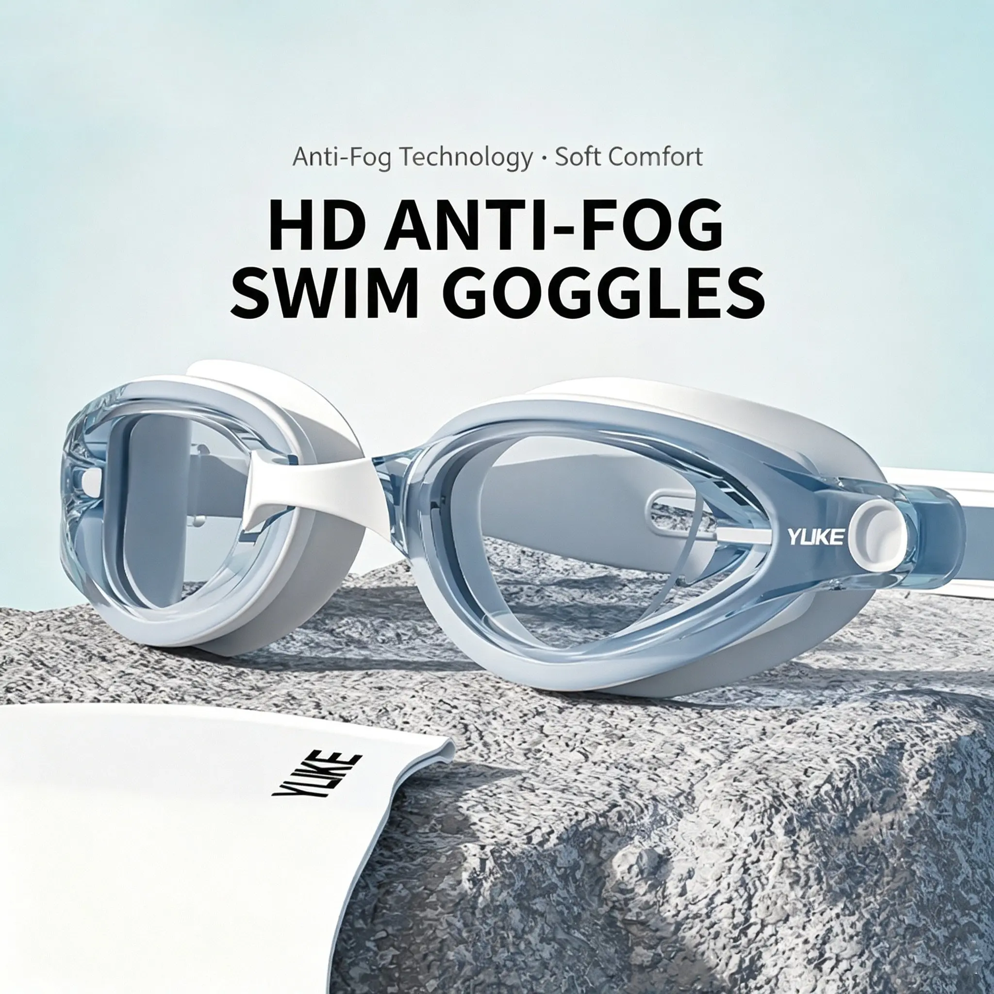 Adult Anti-Fog HD Swim Goggles – Professional Waterproof Leak-Proof Swimming Goggles, Clear Vision Diving & Snorkeling Eyewear for Men & Women, Unisex，Swimming and diving equipment accessories