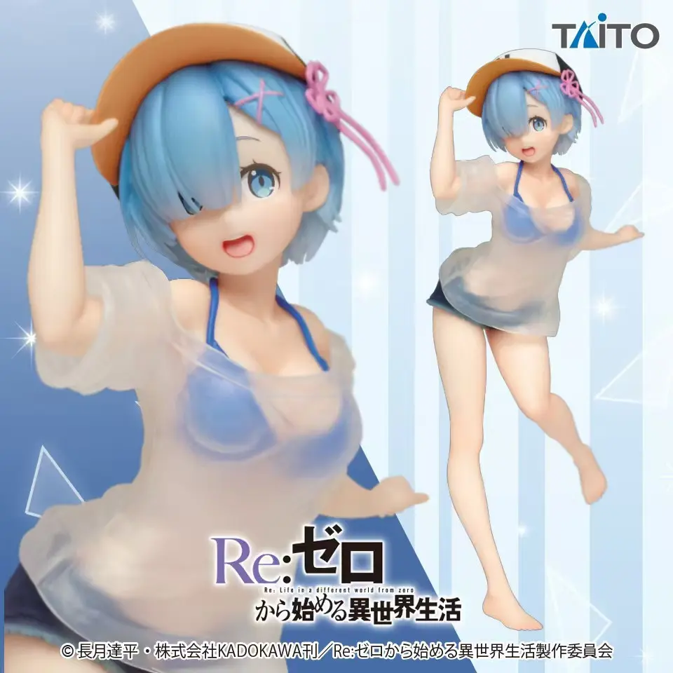 Zero No Tsukaima Swimsuit Rem Anime Model Figure, Sakura Rem Collectible Handmade Doll, High-Quality Detailing, Perfect Gift for Fans