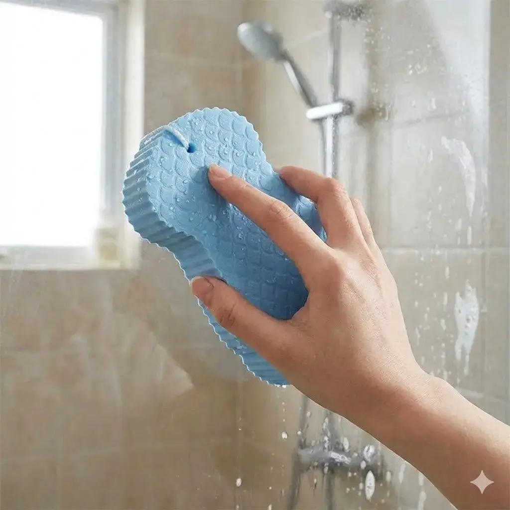 Exfoliating Bath Sponge Set｜Travel Bath Tool for Men & Women｜Reusable Shower Sponge for Sensitive Skin｜PVA Body Scrubber Loofah for Gentle Deep Cleansing