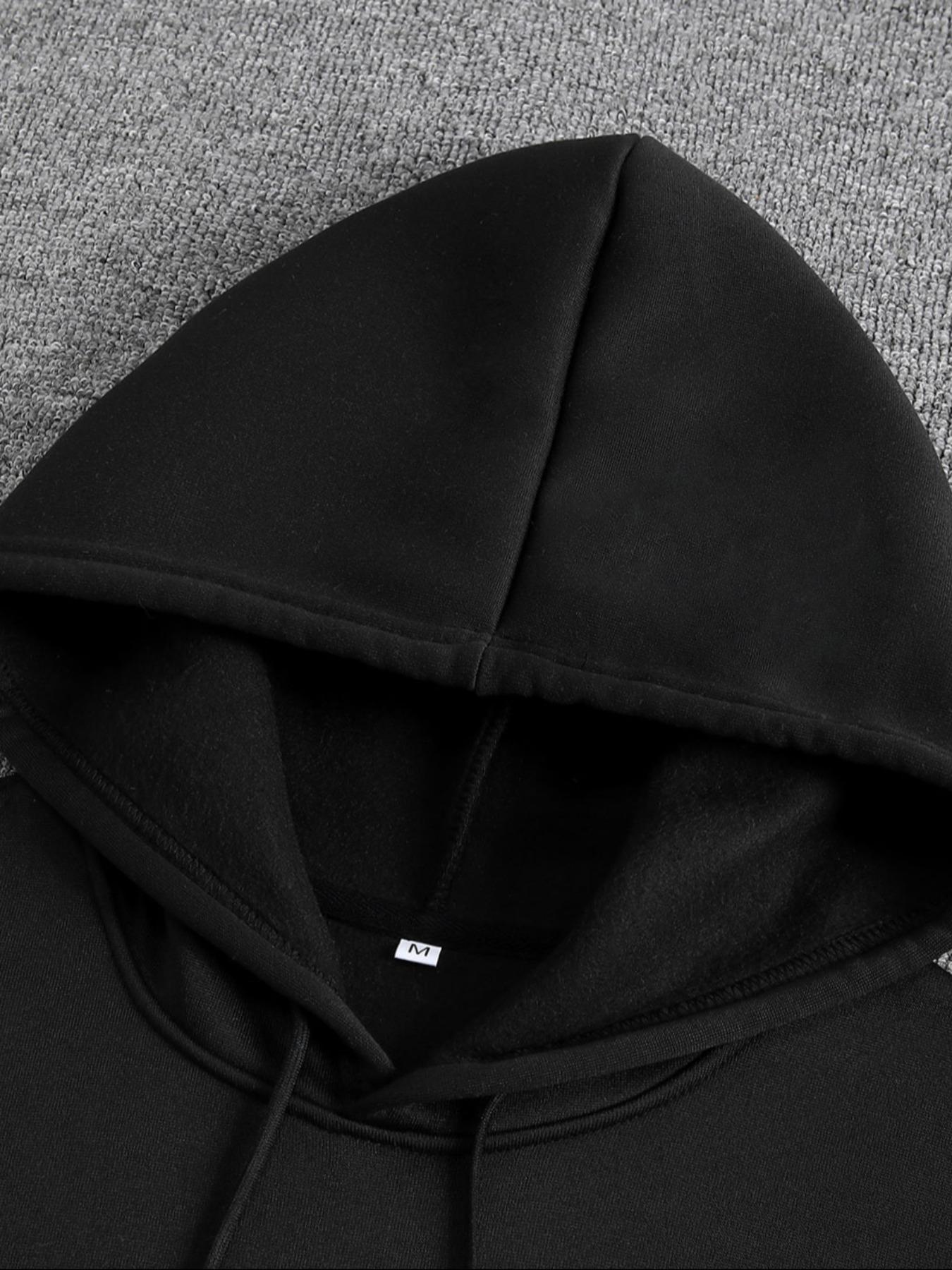 Men's Casual Loose-Fit Hooded Sweatshirt, Casual Fashion Sweatshirt, Floral Print Hoodie, Floral Hoodies, Floral Letter Print, Thick Fabric, Fall & Winter Wear, Comfortable and Stylish Men's Clothing