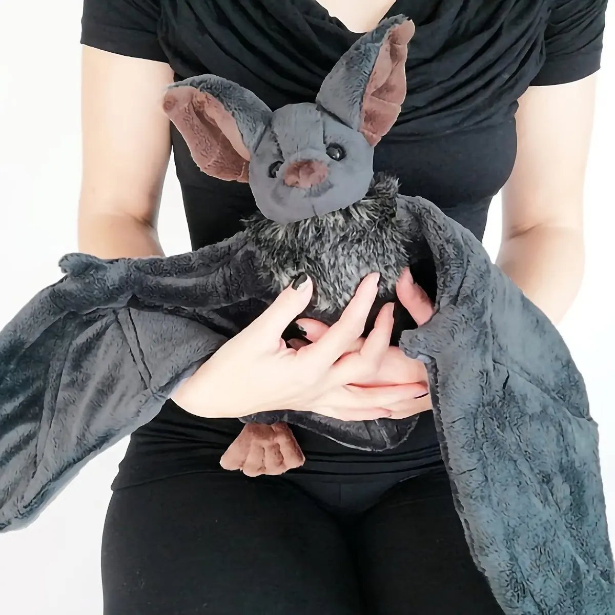 Cute Bat Plush Toy, Soft Fluffy Stuffed Bat Animal Doll, Adorable Night Creature, Perfect Halloween Gift for Kids