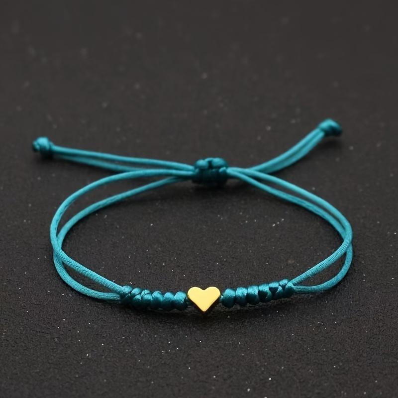 [Chic Red Rope Bracelet] Handcrafted Adjustable Red Rope Chic Bracelet with Heart Charm | Versatile Accessory for Women, Perfect for Everyday & Party Wear