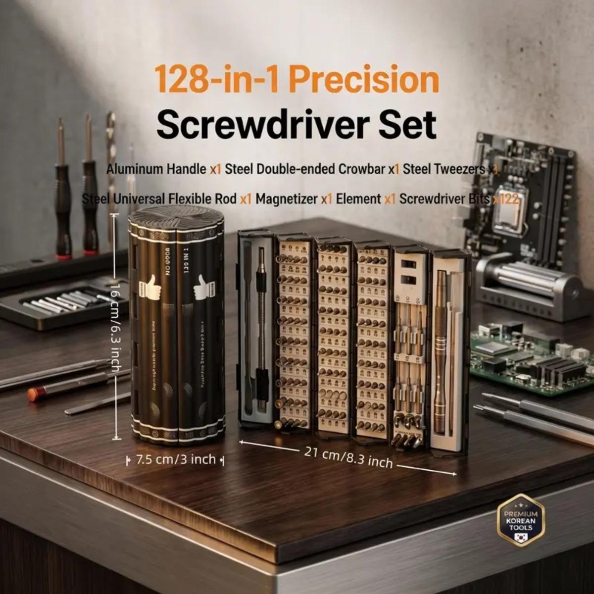 128-In-1 Magnetic Precision Screwdriver Set, Bamboo Stick Design Multi-Functional Home & Office Repair Tool, Perfect Valentine's Day Gift for Boyfriend Husband #GLOBAL PICKS Kit car Removal Portable