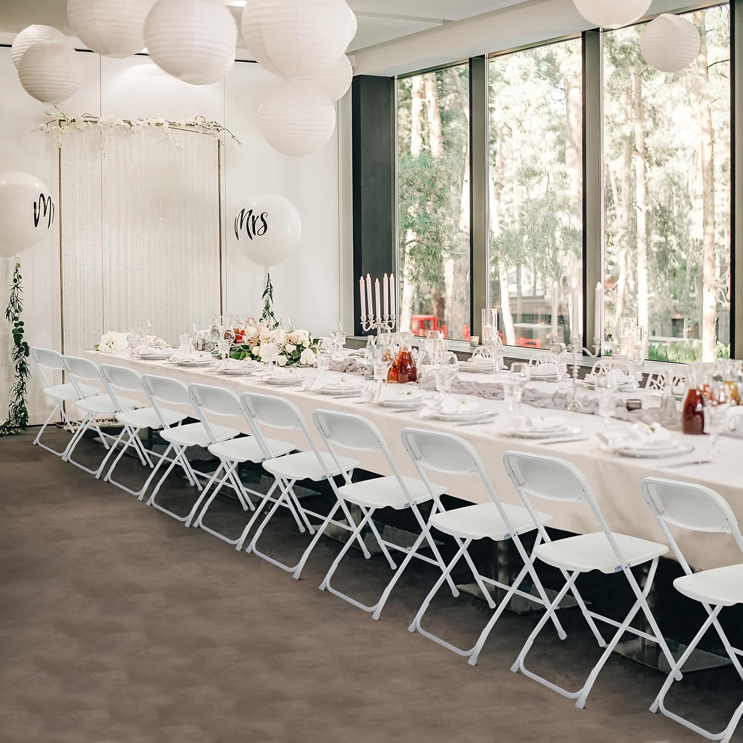 12/6/4//2-piece plastic folding chair, stackable commercial white office chair, suitable for home office, wedding party indoor and outdoor event supplies, back-to-school supplies