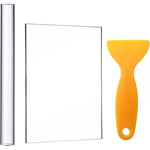 Acrylic Clay Roller with Sheet Backing Board, Assisted Shovel, Rubber Tools/Moulds, Ultra-Light Hand-Made DIY Tools