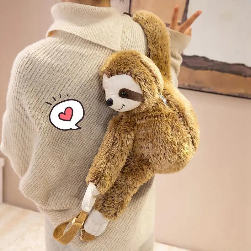 Hot 1pc 40cm Lovely Plush Sloth Alpaca Lemur Elephant Backpack Toy Cute Animal Shoulders Bag Lions Rabbit Giraffe Nice Gift