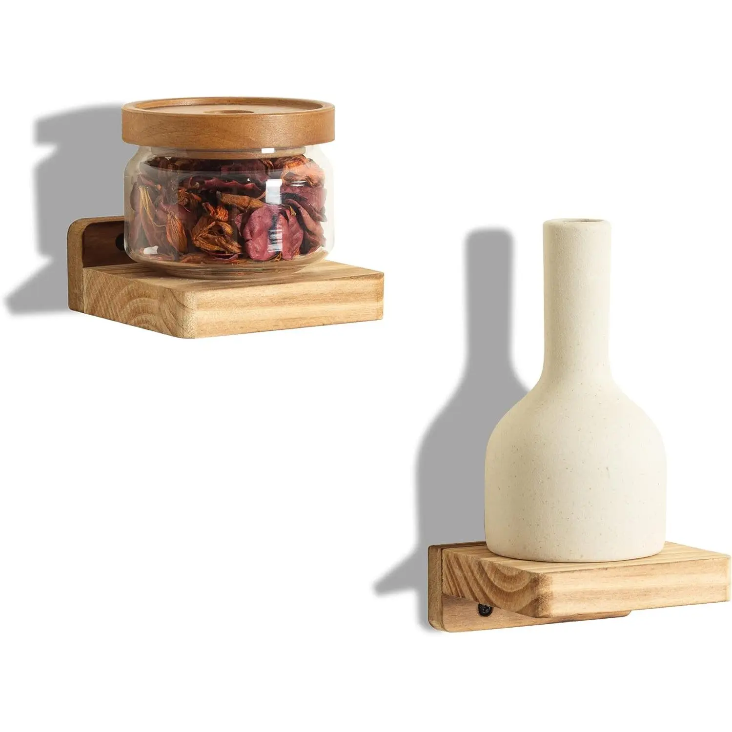 Small Floating Shelf for Wall Set of 2   4Inch Mini Wall Shelves Decor  Display Collectibles Mounted Kitchen Bathroom Bedroom Corner Decorative Storage  Stand