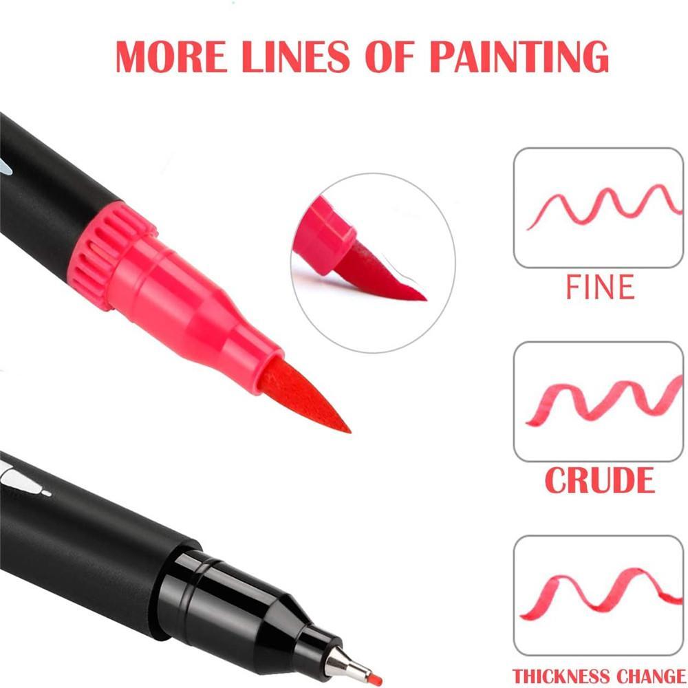 Colorful Dual Tip Markers Set for Adults Coloring Books, Fine & Broad Tips, Ideal for Bullet Journaling, Drawing, CD Bags, Perfect Gift, Art Markers Set, Convenient Storage