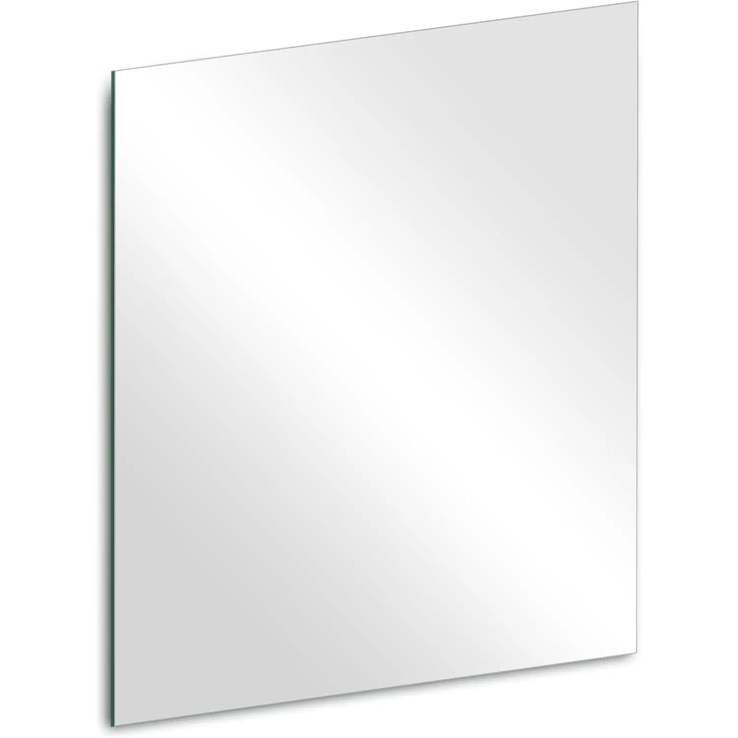 14x12in Smooth Decorative Glass Wall Mirror Tile - Self-Adhesive, Frameless, Durable, Light, Sharp Reflection for Home Gym, Bathroom Decor