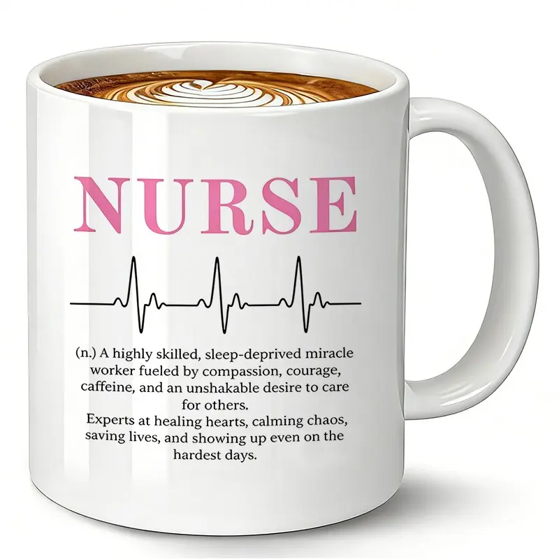 Nurse Gift Coffee Mug - Inspirational Dictionary Definition Ceramic Tea Cup with Pink "NURSE" Quote. Meaningful RN Gift for Women Nurses, Coworkers, and Nursing Students. Ideal Birthday Gifts, Christmas Gift, or End of Term Medical Present.