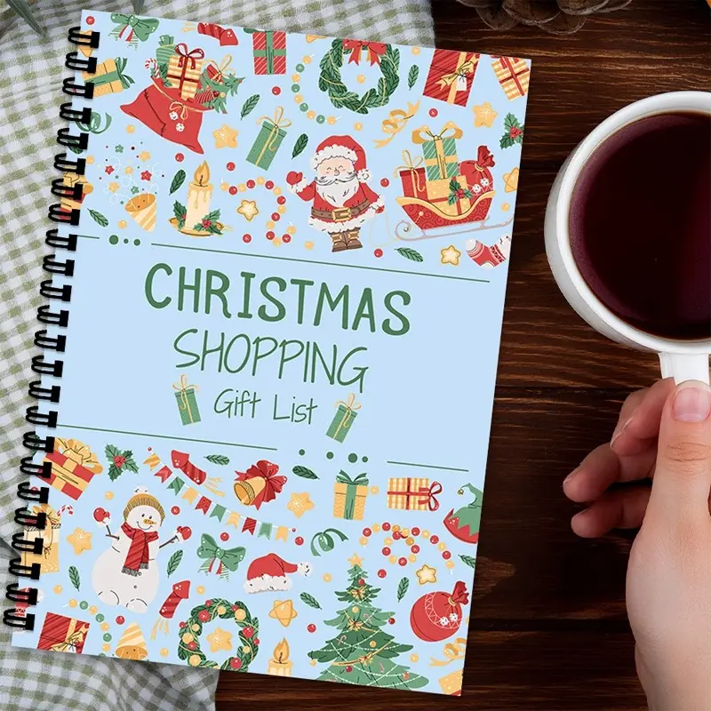 Christmas Planning & Shopping List Book (santa Cover), Holiday Gift Tracker, Family To-Do List, Team Collaboration Page, Portable & Easy to Use
