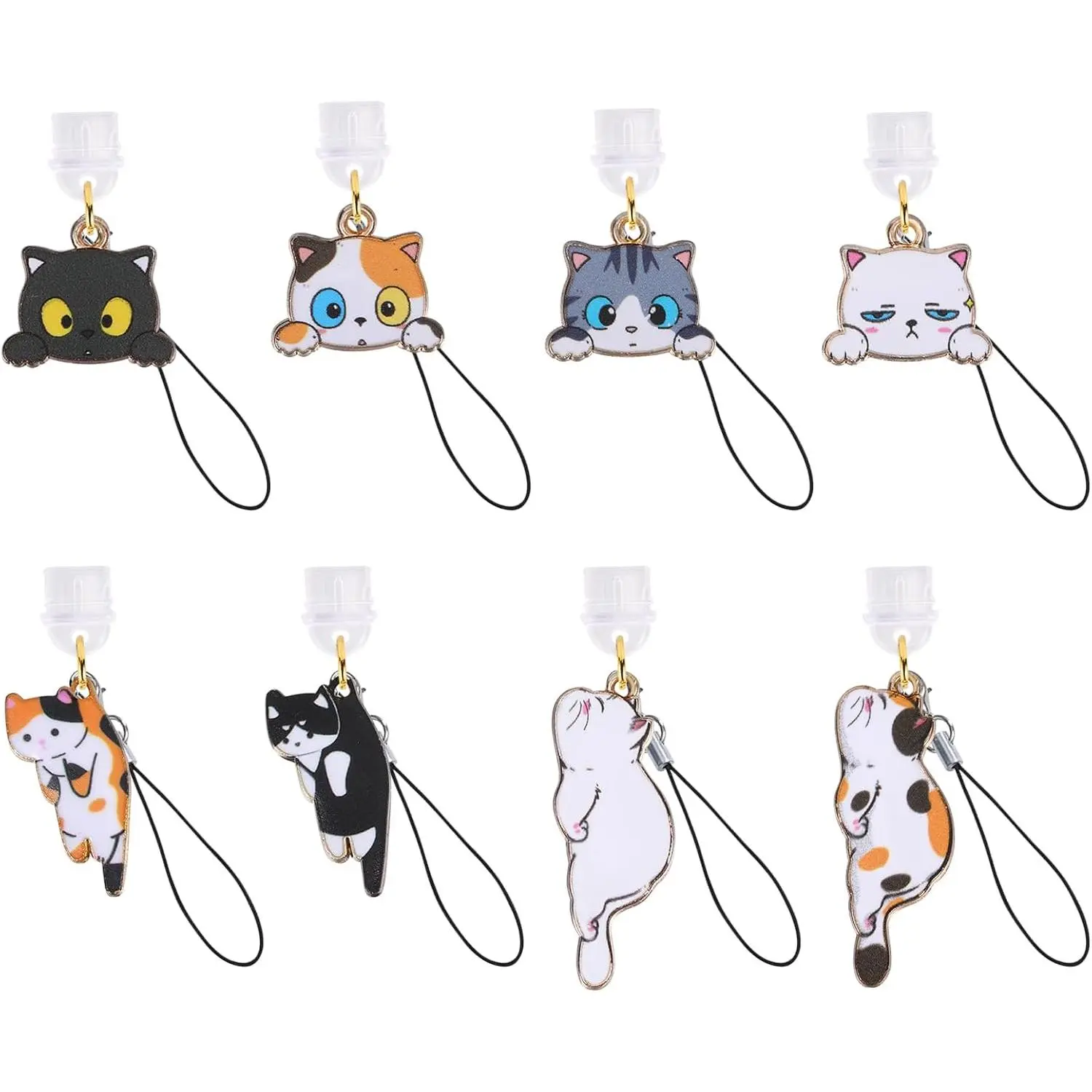 Dust Plug Charm with Alloy Pendant 4 count/6Pcs/7Pcs/8Pcs Type-C USB Port Anti Dust Plugs Cute Phone Charms for  Type-C Cell Phones