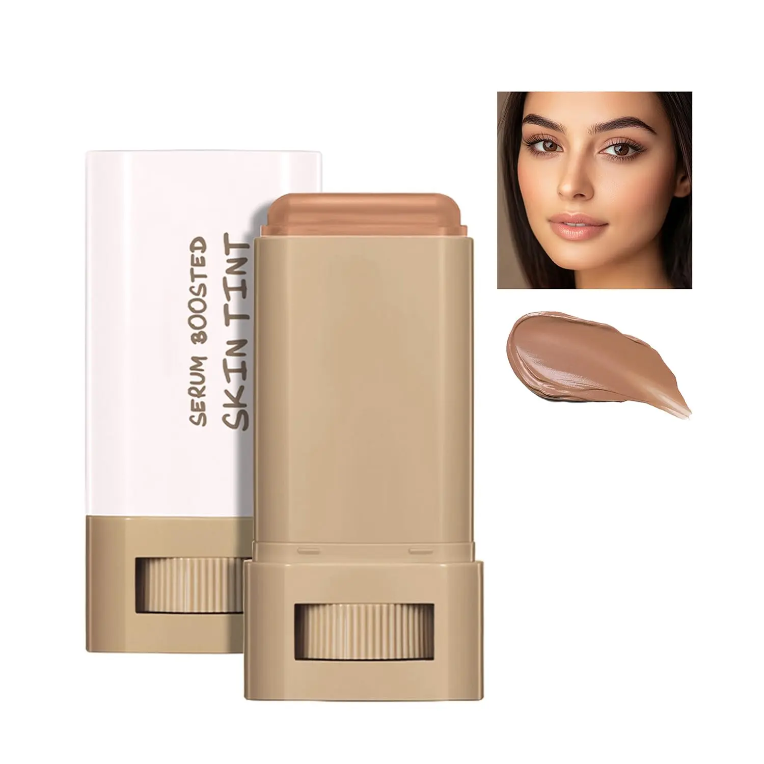 Skin Tint, Beauty Balm Serum Boosted Skin Tint, Foundation Stick, Skin Tint with SPF, Tinted Moisturizer, Concealer Stick, Full Coverage Foundation, Face Makeup, Foundation Makeup, Dewy Finish ( # 06)